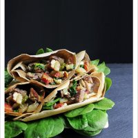 Buckwheat Crêpes with Bacon, Mushrooms and Spinach