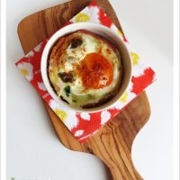Bacon-wrapped Baked Eggs with Spinach and Cheese